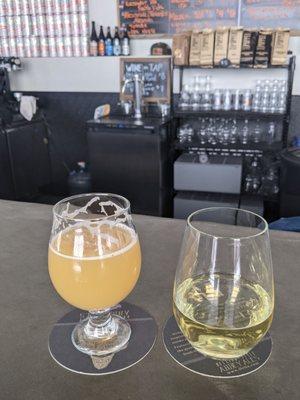 Ghost in the Machine Hazy  & wine on tap (local white blend)