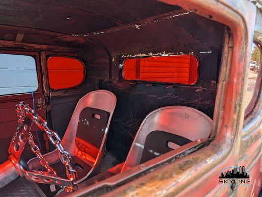 Ruby Red tint on custom rat rod.