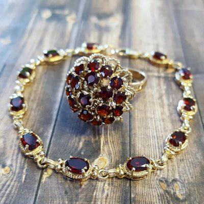 Garnet Ring and Bracelet