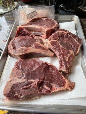 Bone-in Ribeye and Tbone Steaks