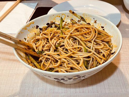 Fried Sauce Dry Noodle (Dan Dan Noodles) - post mixing - excellent