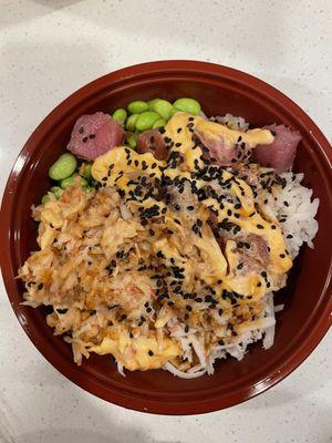 Small Poke Bowl with 2 Proteins (ahi & crab salad)