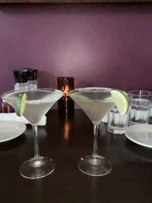 The Honey suckle, tequila served in a martini glass