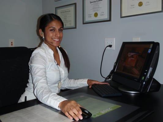 Rosa at the front desk!