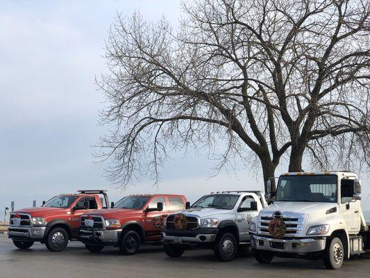 Half of our fleet. Getting in the Christmas spirit!