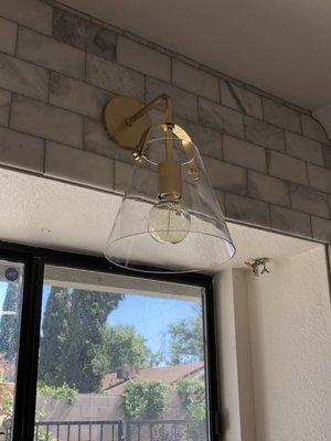 He ran new Electrical and installed this sconce.