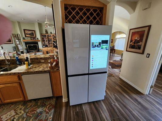 Bespoke refrigerator and Samsung dishwasher.