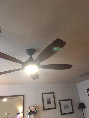 Installed a ceiling fan in living room.