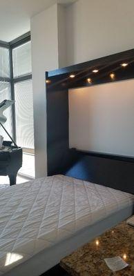 Queen vertical Murphy bed in black