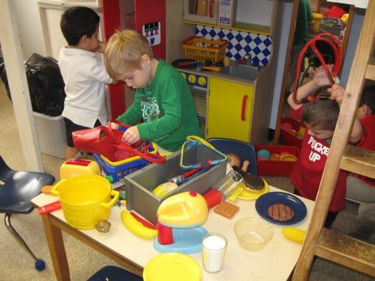 Well equipped classrooms with age appropriate toys and props..