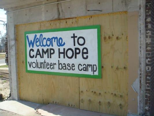 camp hope sign.