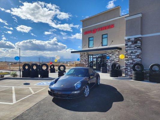 Porsche in for service at Marksheffel and Woodmen location.