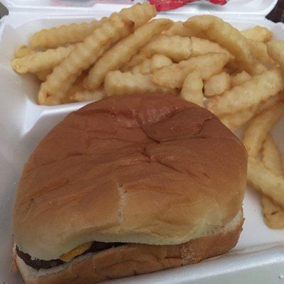 A burger and fries.