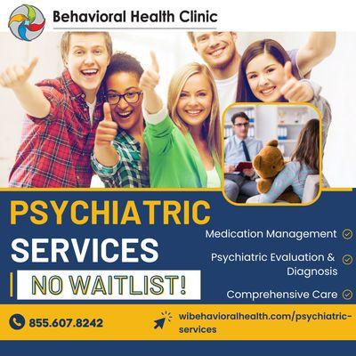 We provide personalized psychiatric services for children (ages 7+) and adults!