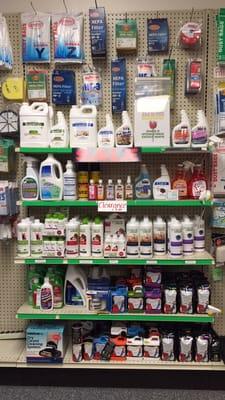 Wonderful selection of vacuum shampoos, deodorizers, etc.