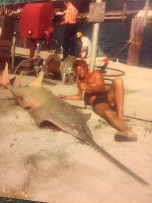 capt buck in his younger days in keys owns lucky buck fishing charters in fingerlakes region now