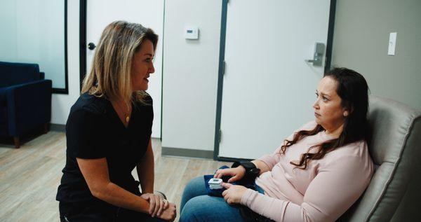 Prepping Patient for her IV Infusion