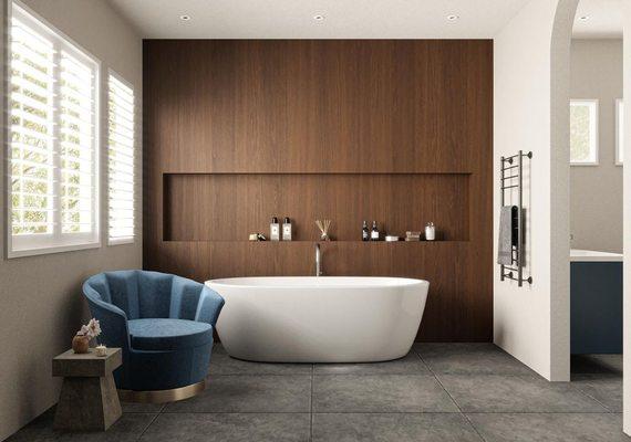 Master bathroom with a stunning free standing tub