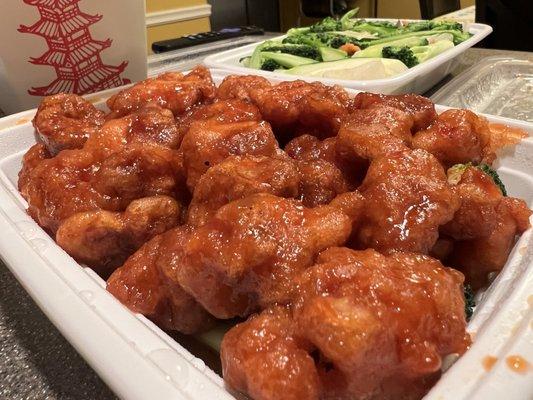 General Tsao and Steamed Vegetables