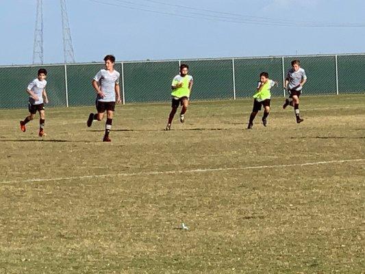 Scrimmage with the older boys