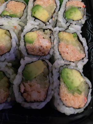 California roll with "real crab meat"