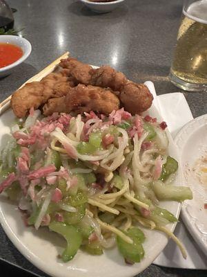 Chow mein with pan fried noodles