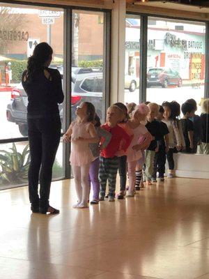 Our Open House was a success! 3-4 year olds listening to Ms. Nicole's instructions.