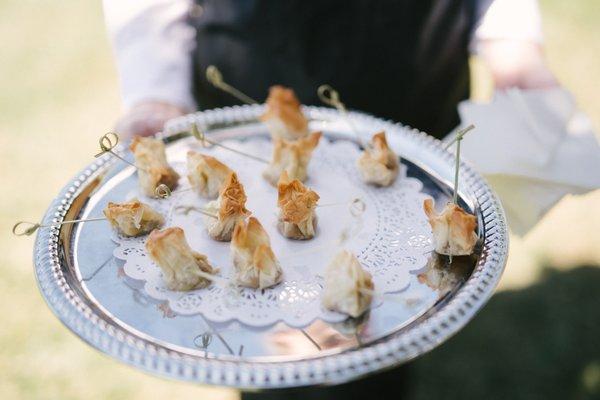 Phyllo stuffed with brie and pear