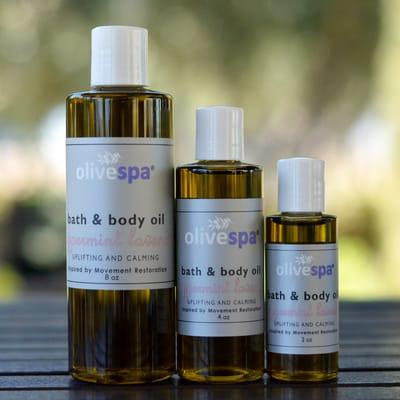 Olivespa from Queen Creek Olive Mill- inspired by Movement Restoration Peppermint Lavender. Product used in treatments & For Sale.