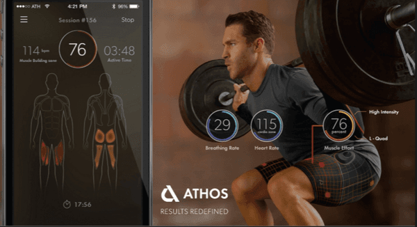 Athos Wearable Electromyography (EMG) technology for real-time, precise muscle activation training for the most effective rehab and fitness