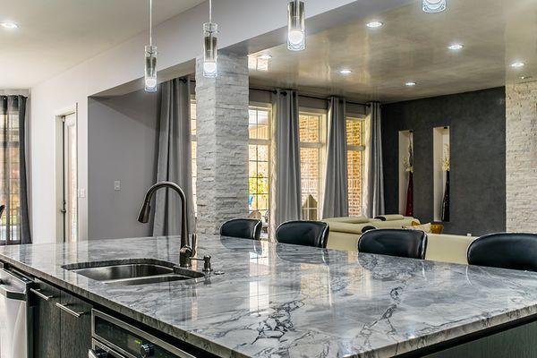 Super White Marble Kitchen Countertops