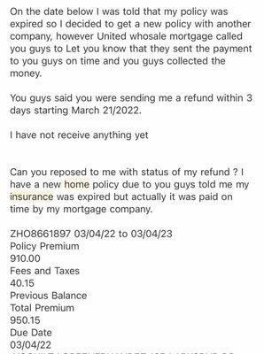 Kenneth stated he will " try "to call me back. Payment is not waiting for me. I am now paying $100 more to uhm due to missing the refund.