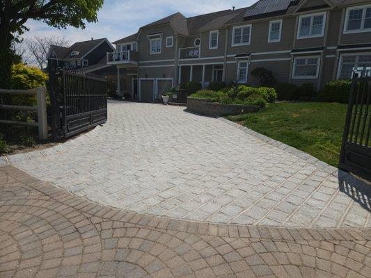 Belgian block driveway