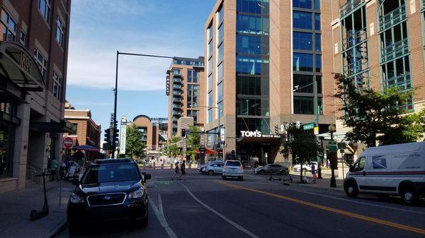 By McGregor Square (right) and Coor's Field (center).