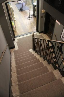 Grey Sisal Stair and Landing Runner for Rag & Bone. New York, NY