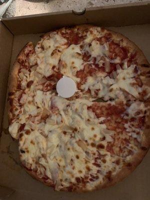 Ordered pizza when it arrived it was squished. Owner was extremely rude when we called about it. Never going back.