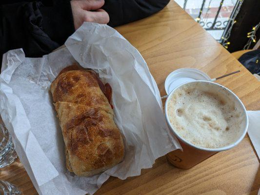 Prosciutto Panini and Latte