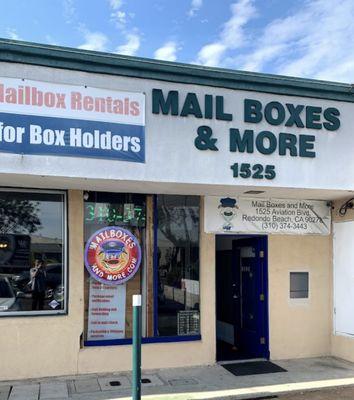 Mail Boxes and More. Mail Box Rental for Personal and Business. Monthly, Annually. 1525 Aviation Blvd, Redondo Beach CA 90278. 310-374-3443