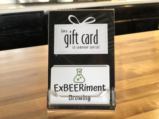 Gift cards available $10 and up