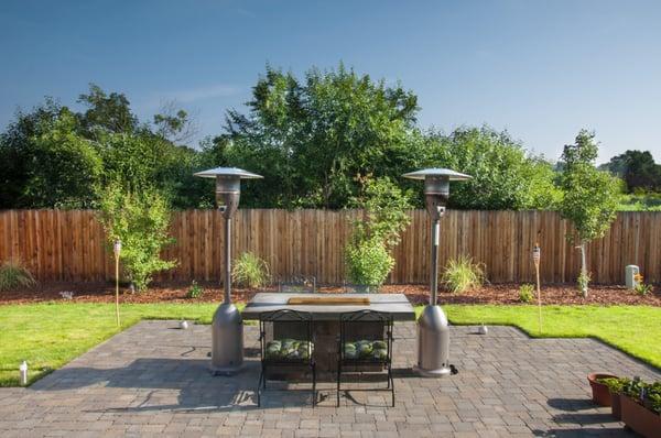 Paver patio with custom-made fire table