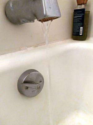 Both faucets turned on "full blast"