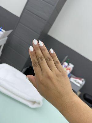 White nails done by Rose