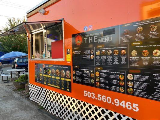 The food truck with menu