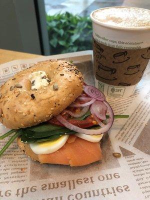 Bagel sandwich with lox