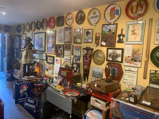 great selection of beer trays, various signs/posters.