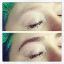 Before and after for brow tinting.