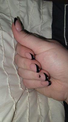 Acrylic black French nails