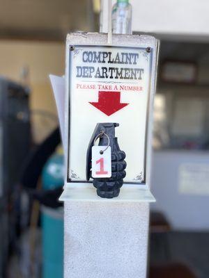 Customer complaint department