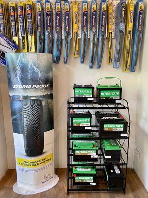 Wiper blades and batteries for sale