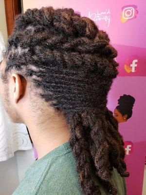 Men with locs are maintained and styled.